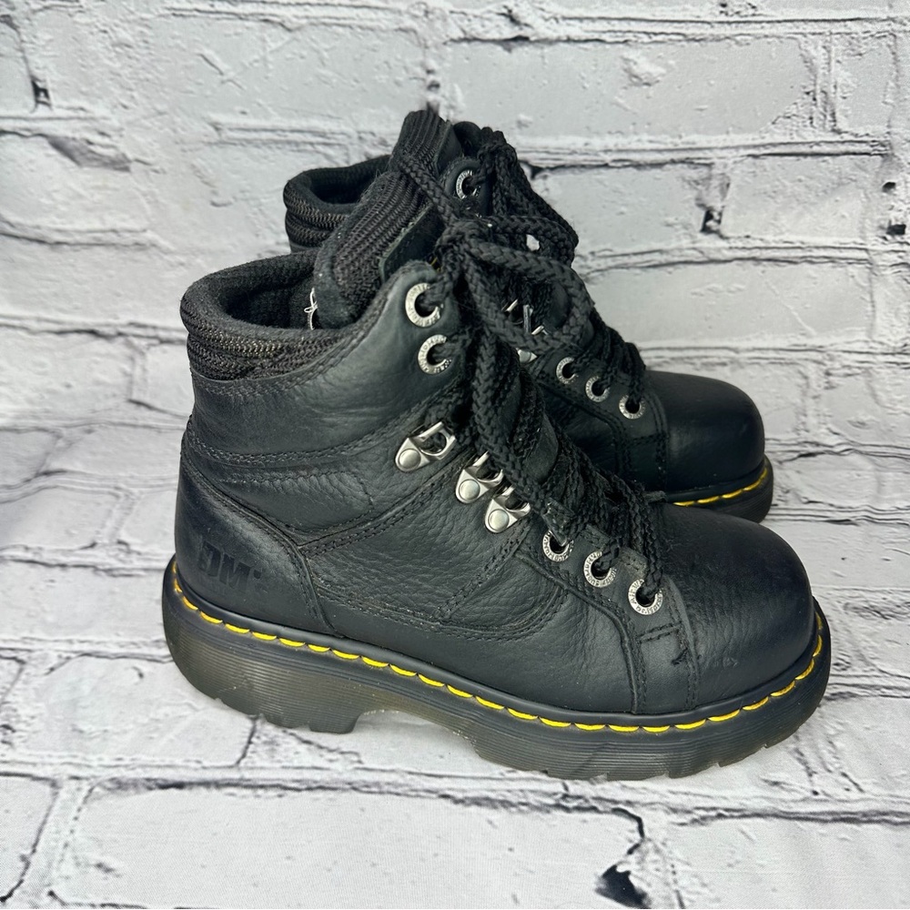 Dr. Martens Women’s Black Steel Toe Lace-Up Industrial Work Boots